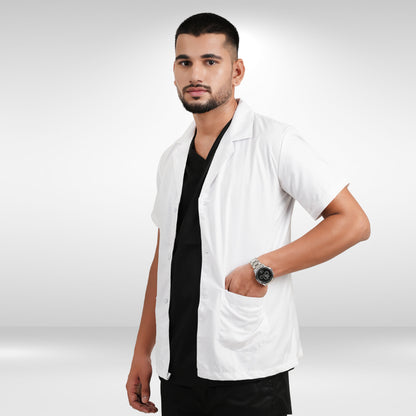 Men's Short Sleeve Lab Coat Apron
