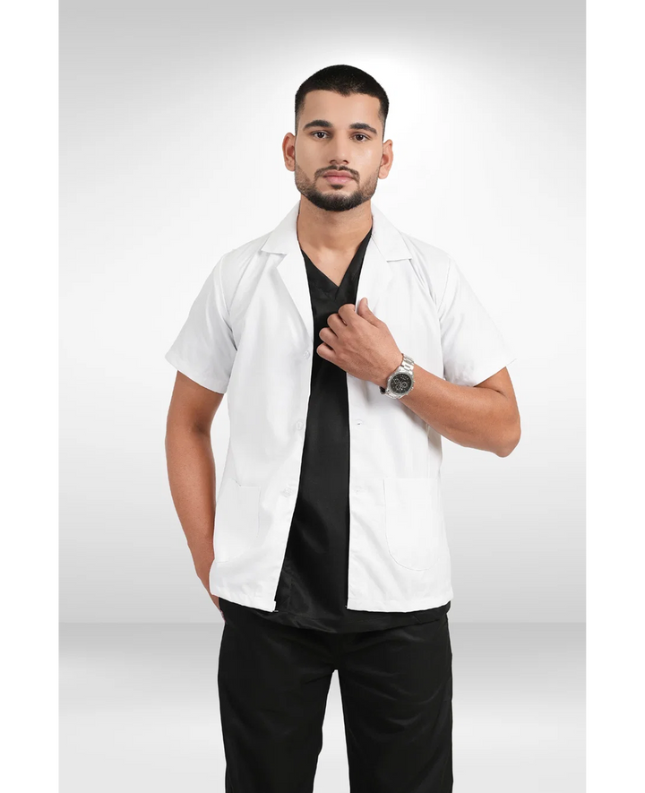 Men's Short Sleeve Lab Coat Apron