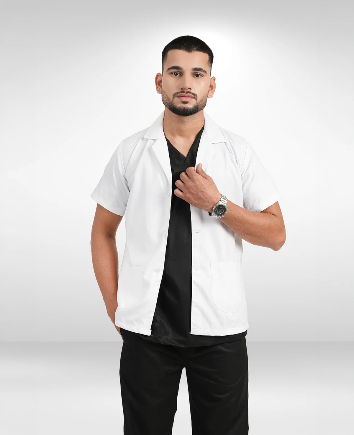 Men's Short Sleeve Lab Coat Apron